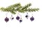Mini Christmas Ornaments, 8 pieces in Purple for Miniature Trees, Hooks Included, Adorabilities